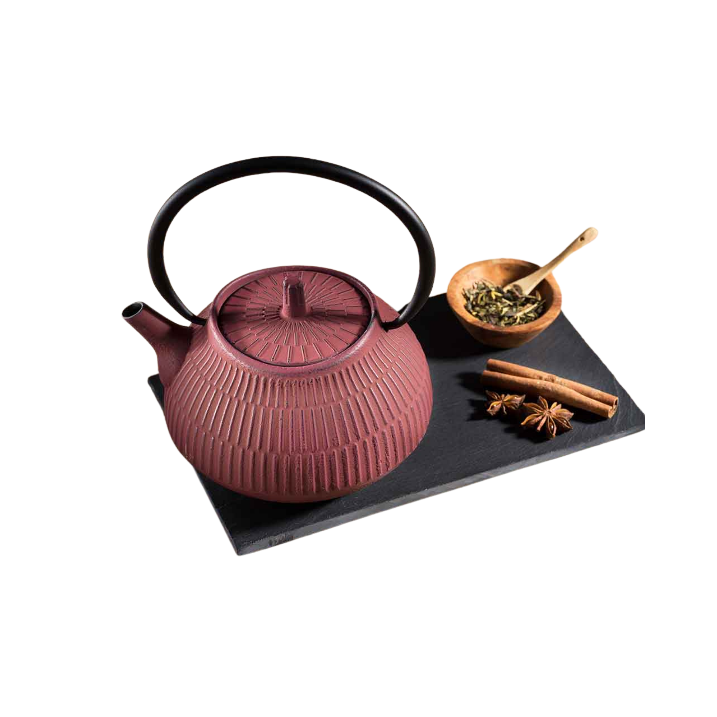 Théière en fonte rouge yokohama 1,1l