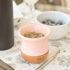 Set à maté pot et pipette en céramique rose