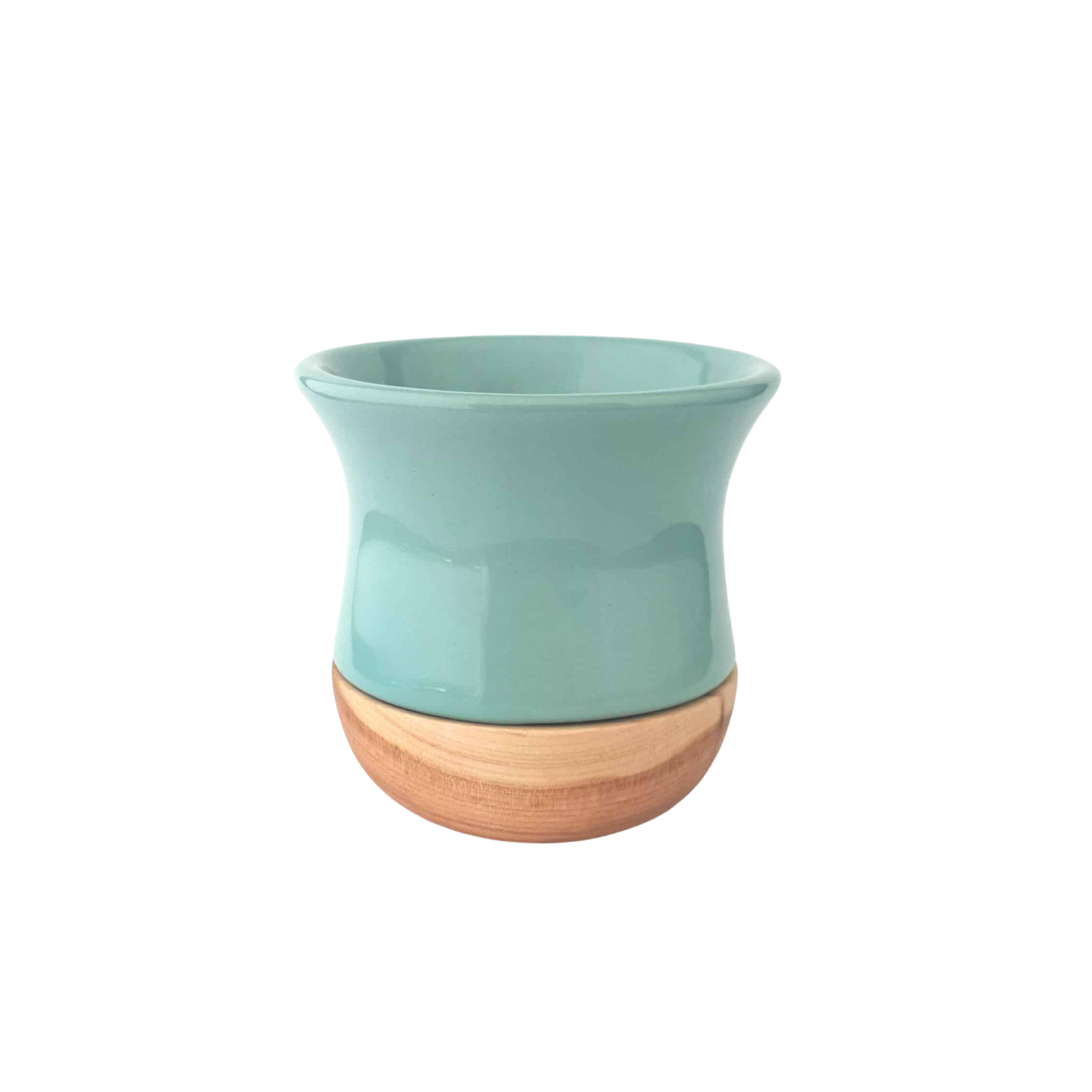 Pot à maté "Solo" céramique vert d'eau satin