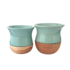 Pot à maté céramique vert d'eau satin