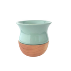 Pot à maté céramique vert d'eau satin