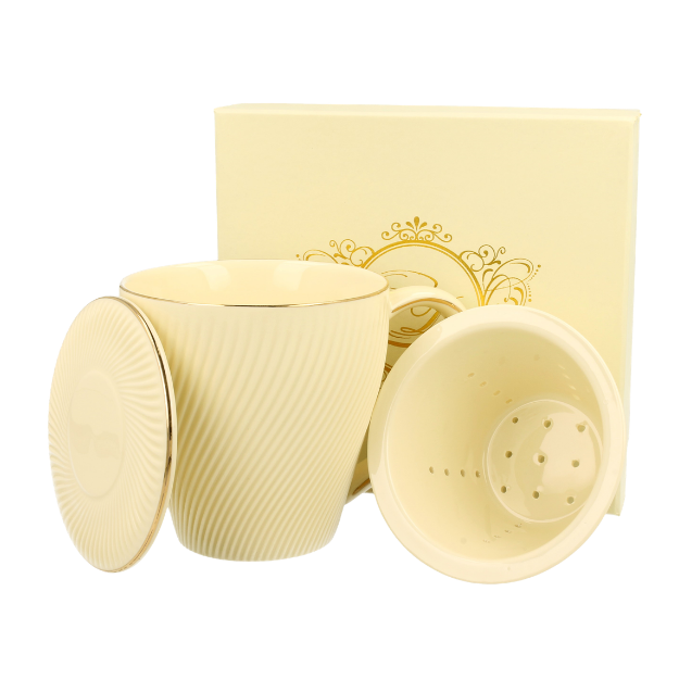 Tasse Ice Cream écrue avec filtre et couvercle 43cl