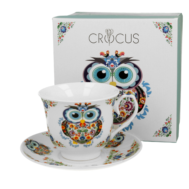 Tasse Hibou avec soucoupe 25cl