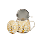 Mug Arbre de vie écru 43cl, avec filtre et couvercle