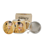 Mug Kiss Ecru 43cl, avec filtre et couvercle