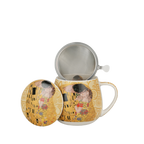 Mug Kiss Ecru 43cl, avec filtre et couvercle