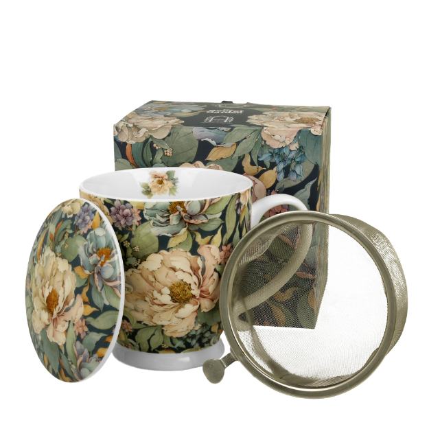 Mug Pivoine bleue avec infuseur 51cl