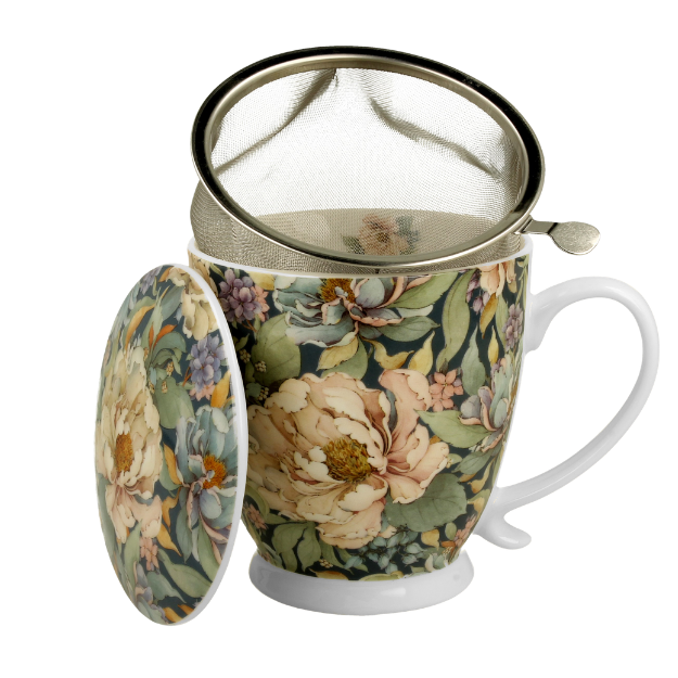 Mug Pivoine bleue avec infuseur 51cl