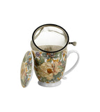 mug avec passoire motif pivoine