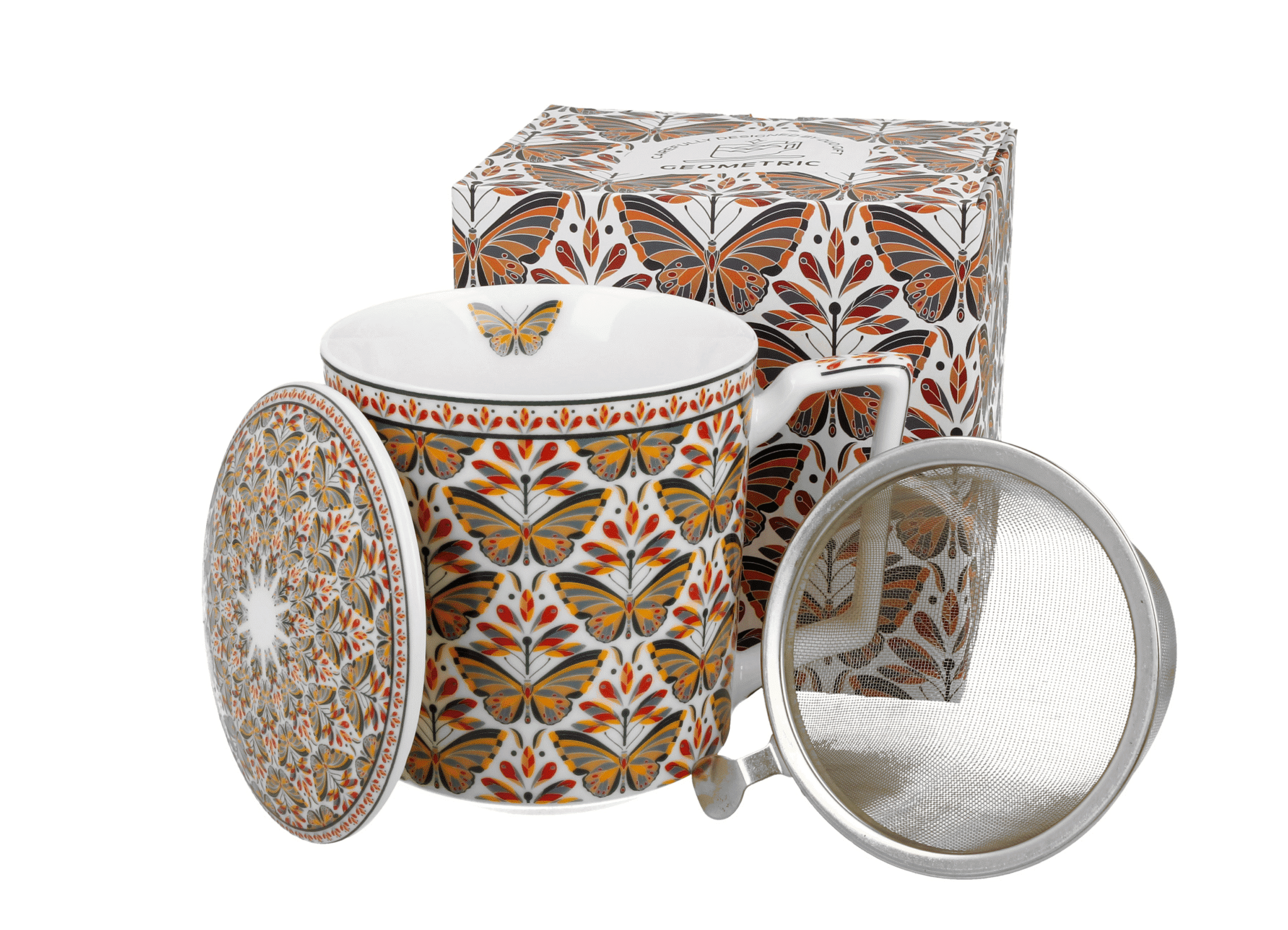 Mug Papillons 45cl avec filtre et couvercle - Sol à Sol