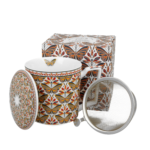 Mug Papillons 45cl avec filtre et couvercle