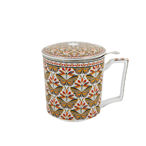 Mug Papillons 45cl avec filtre et couvercle