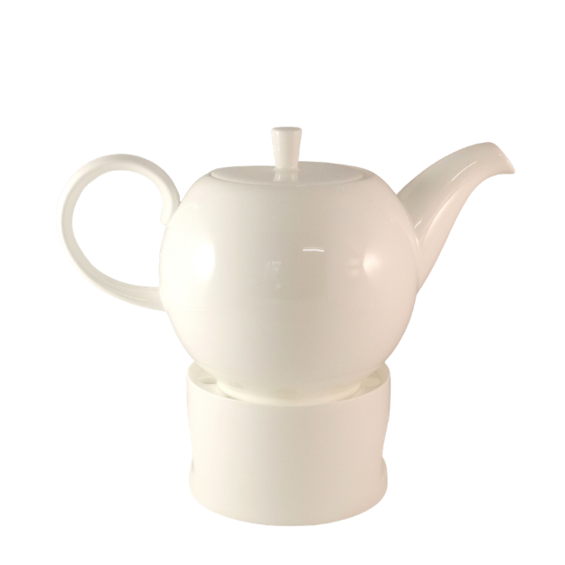 Chauffe-théière en porcelaine blanche