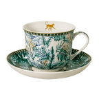 Atmosphère tropicale, Tasse 0,4L et coupelle en porcelaine - Sol à Sol