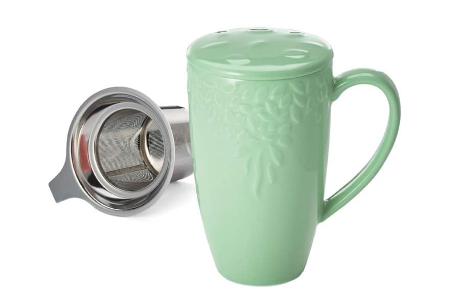 Grand mug en porcelaine filtre et couvercle