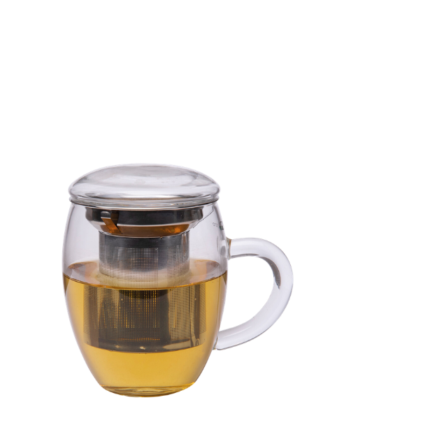 MUG EN VERRE AVEC FILTRE INOX 0,4L