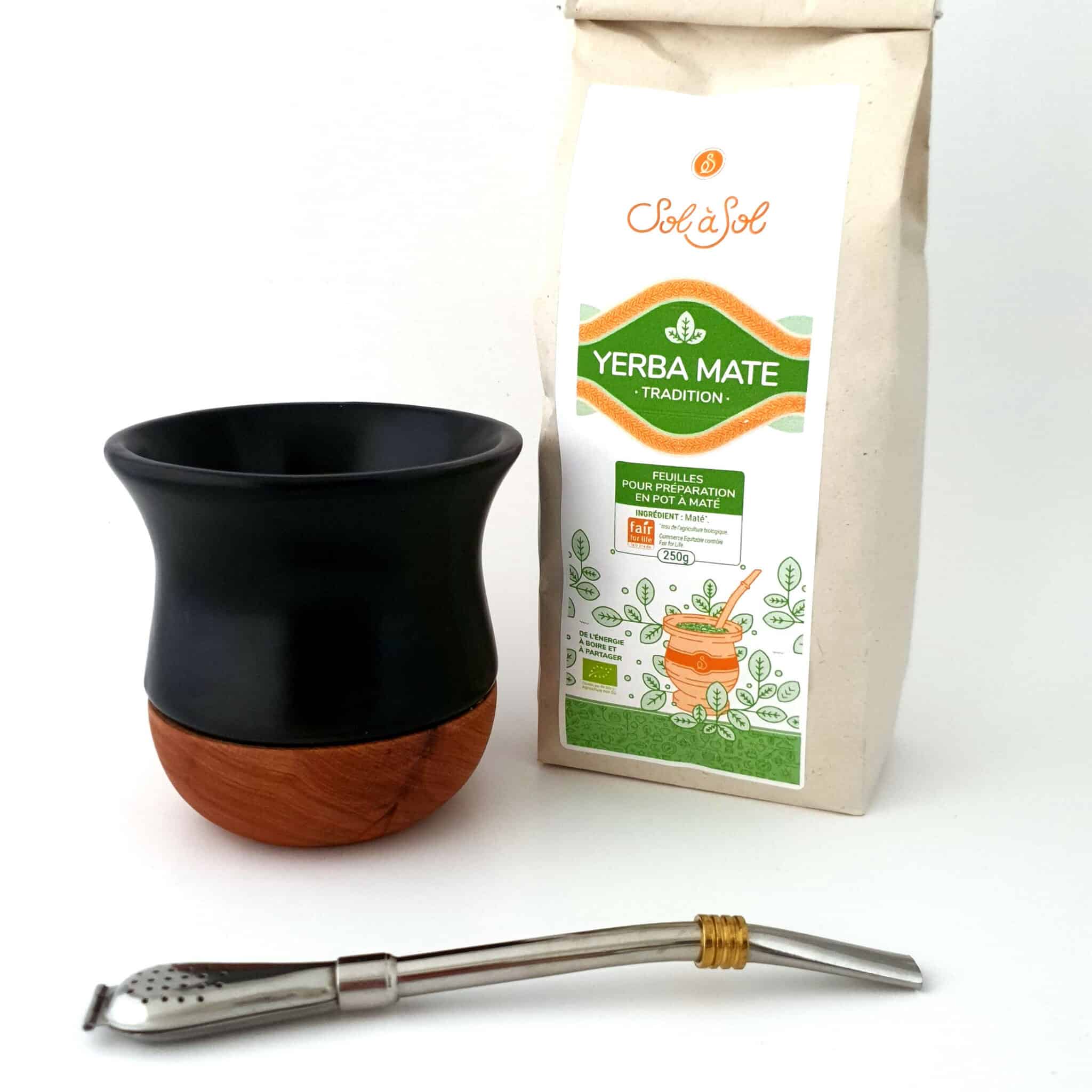 pot, pipette et sachet 250g de maté