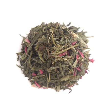 Thé vert bio pétales de bleuets et cerise