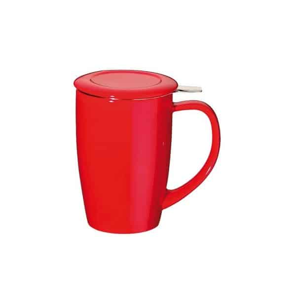 mug rouge avec infuseur inox