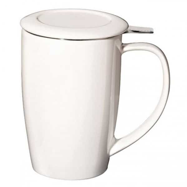mug blanc avec infuseur inox