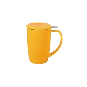 mug jaune céramique avec infuseur inox