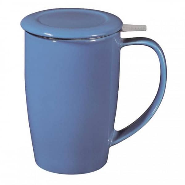 mug bleu avec infuseur inox