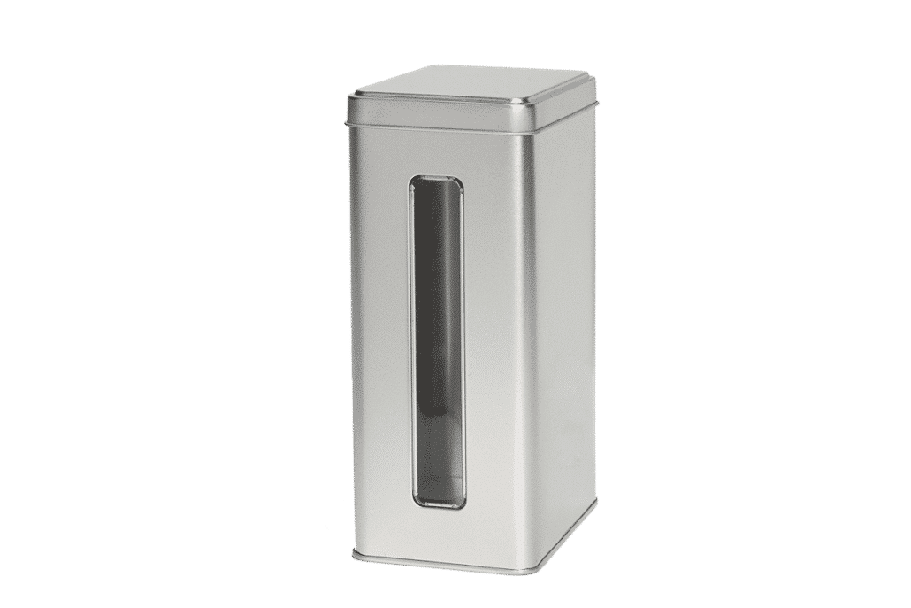 Boîte en métal argenté en relief 1kg - HumaniThé