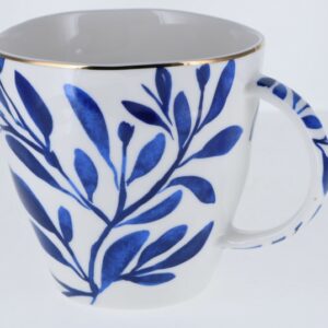 Grande tasse en porcelaine motifs bleus