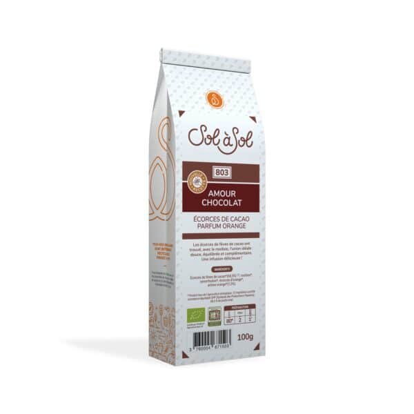 Sachet d'infusion Amour Chocolat cacao orange bio n°803 Sol à Sol